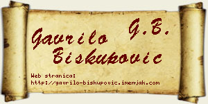 Gavrilo Biskupović vizit kartica